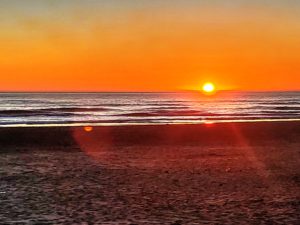 Sunset into the pacific ocean Cannon Beach