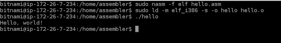 compile, link and execute assembler on linux