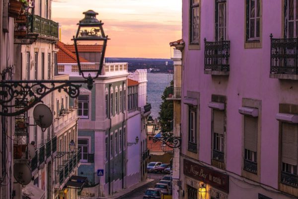 Alfama district in Lisbon Portugal